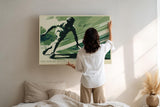 Paul Sinus Wandbild 120x80cm Hockeyspieler in Bewegung dynamische Sportkunst mit moderner Illustration