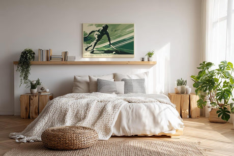 Paul Sinus Wandbild 120x80cm Hockeyspieler in Bewegung dynamische Sportkunst mit moderner Illustration