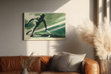 Paul Sinus Wandbild 120x80cm Hockeyspieler in Bewegung dynamische Sportkunst mit moderner Illustration