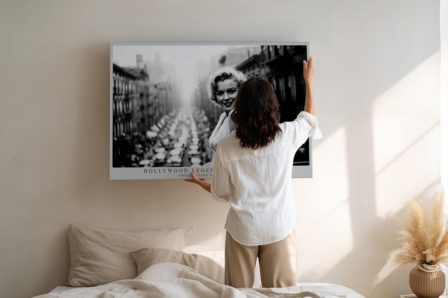 Paul Sinus Wandbild 120x80cm Hollywood Ikone schwarz weiß Porträt klassische Filmlegende Vintage Fotokunst elegante