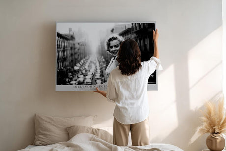 Paul Sinus Wandbild 120x80cm Hollywood Ikone schwarz weiß Porträt klassische Filmlegende Vintage Fotokunst elegante