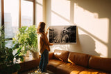 Paul Sinus Wandbild 120x80cm Hollywood Ikone schwarz weiß Porträt klassische Filmlegende Vintage Fotokunst elegante