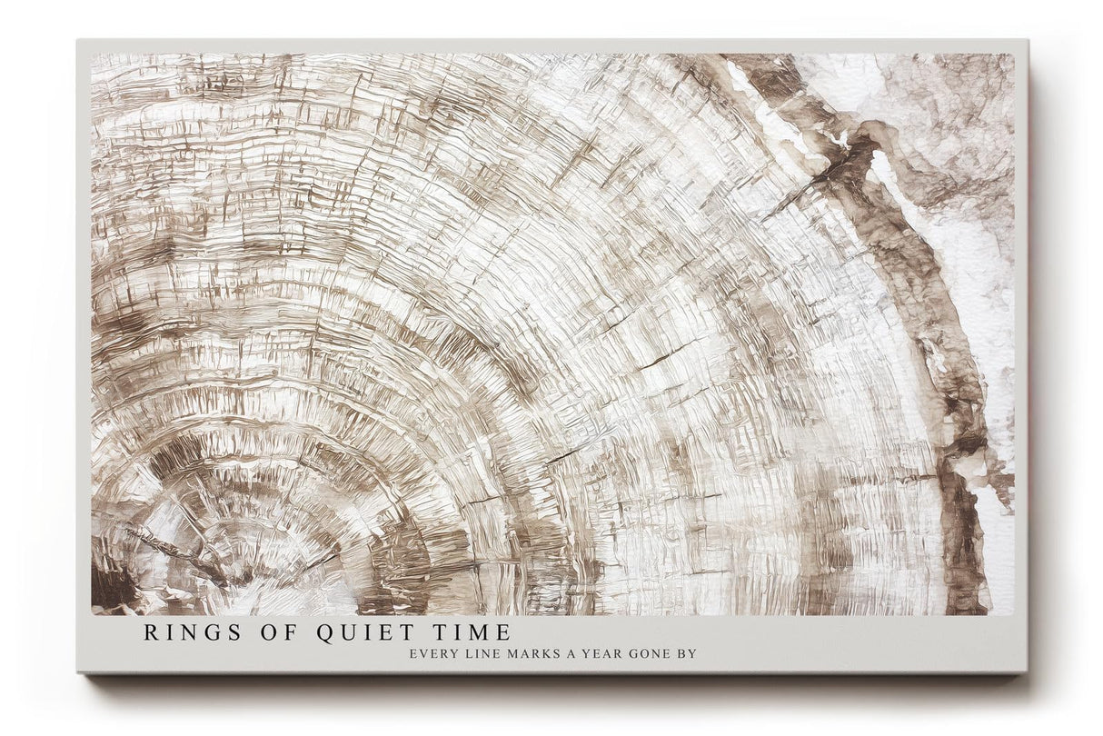 Paul Sinus Wandbild 120x80cm Holz Jahresringe abstrakte Naturstruktur modern beige Kunstdruck grosses Wandbild 120x80cm minimalistische Wanddekoration fuer Wohnzimmer Büro
