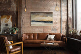 Paul Sinus Wandbild 120x80cm Horizon in Raw Layers abstrakte Landschaft in Beige und Naturtönen moderne Kunst Malerei Poster für Wohnzimmer Büro