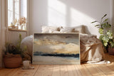 Paul Sinus Wandbild 120x80cm Horizon in Raw Layers abstrakte Landschaft in Beige und Naturtönen moderne Kunst Malerei Poster für Wohnzimmer Büro