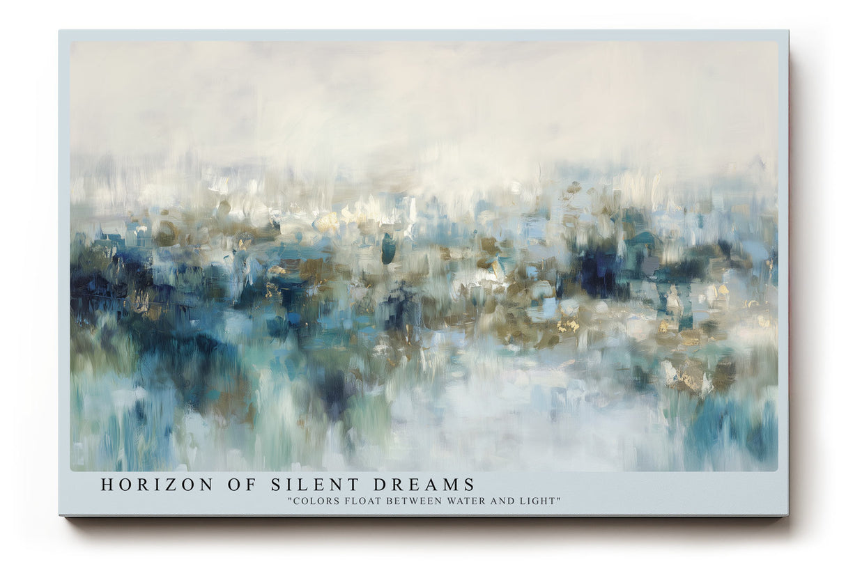 Paul Sinus Wandbild Horizon of Silent Dreams – Abstrakte Landschaft in Blau- und Beigetönen, Symbol für Ruhe, Tiefe und Leichtigkeit