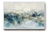 Paul Sinus Wandbild Horizon of Silent Dreams – Abstrakte Landschaft in Blau- und Beigetönen, Symbol für Ruhe, Tiefe und Leichtigkeit