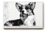 Paul Sinus Wandbild 120x80cm Hund mit Sonnenbrille moderne Tier Illustration schwarz weiss stilvolle Wanddekoration fuer Wohnzimmer Büro
