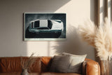 Paul Sinus Wandbild 120x80cm Icon in Arctic White klassischer Sportwagen von oben moderne Auto Kunst Poster für Wohnzimmer Büro