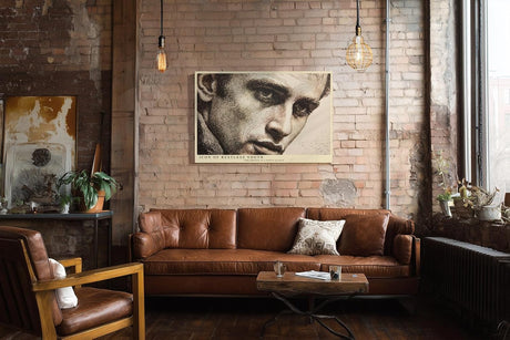 Paul Sinus Wandbild 120x80cm Icon of Restless Youth modernes Portrait Kunst Punkttechnik Poster für Wohnzimmer Büro Studio
