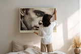 Paul Sinus Wandbild 120x80cm Icon of Restless Youth modernes Portrait Kunst Punkttechnik Poster für Wohnzimmer Büro Studio