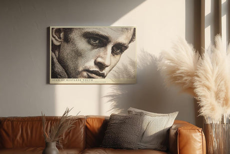 Paul Sinus Wandbild 120x80cm Icon of Restless Youth modernes Portrait Kunst Punkttechnik Poster für Wohnzimmer Büro Studio