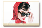 Paul Sinus Wandbild Icon of Vintage Grace – Klassische Eleganz mit rotem Schal und Retro-Charme