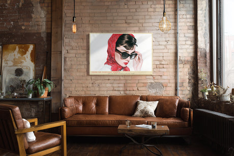 Paul Sinus Wandbild Icon of Vintage Grace – Klassische Eleganz mit rotem Schal und Retro-Charme