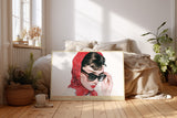 Paul Sinus Wandbild Icon of Vintage Grace – Klassische Eleganz mit rotem Schal und Retro-Charme