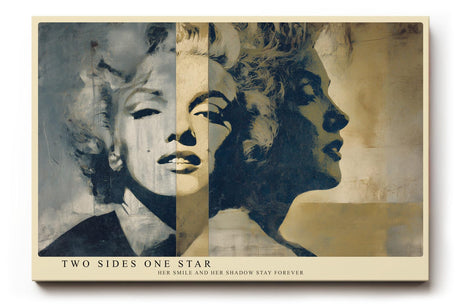 Paul Sinus Wandbild 120x80cm Ikonisches Filmstar Porträt Retro Collage Kunst Poster klassischer Hollywood Stil Frauenporträt Kunstdruck Bild für Wohnzimmer Schlafzimmer Büro