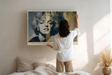 Paul Sinus Wandbild 120x80cm Ikonisches Filmstar Porträt Retro Collage Kunst Poster klassischer Hollywood Stil Frauenporträt Kunstdruck Bild für Wohnzimmer Schlafzimmer Büro