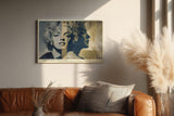 Paul Sinus Wandbild 120x80cm Ikonisches Filmstar Porträt Retro Collage Kunst Poster klassischer Hollywood Stil Frauenporträt Kunstdruck Bild für Wohnzimmer Schlafzimmer Büro