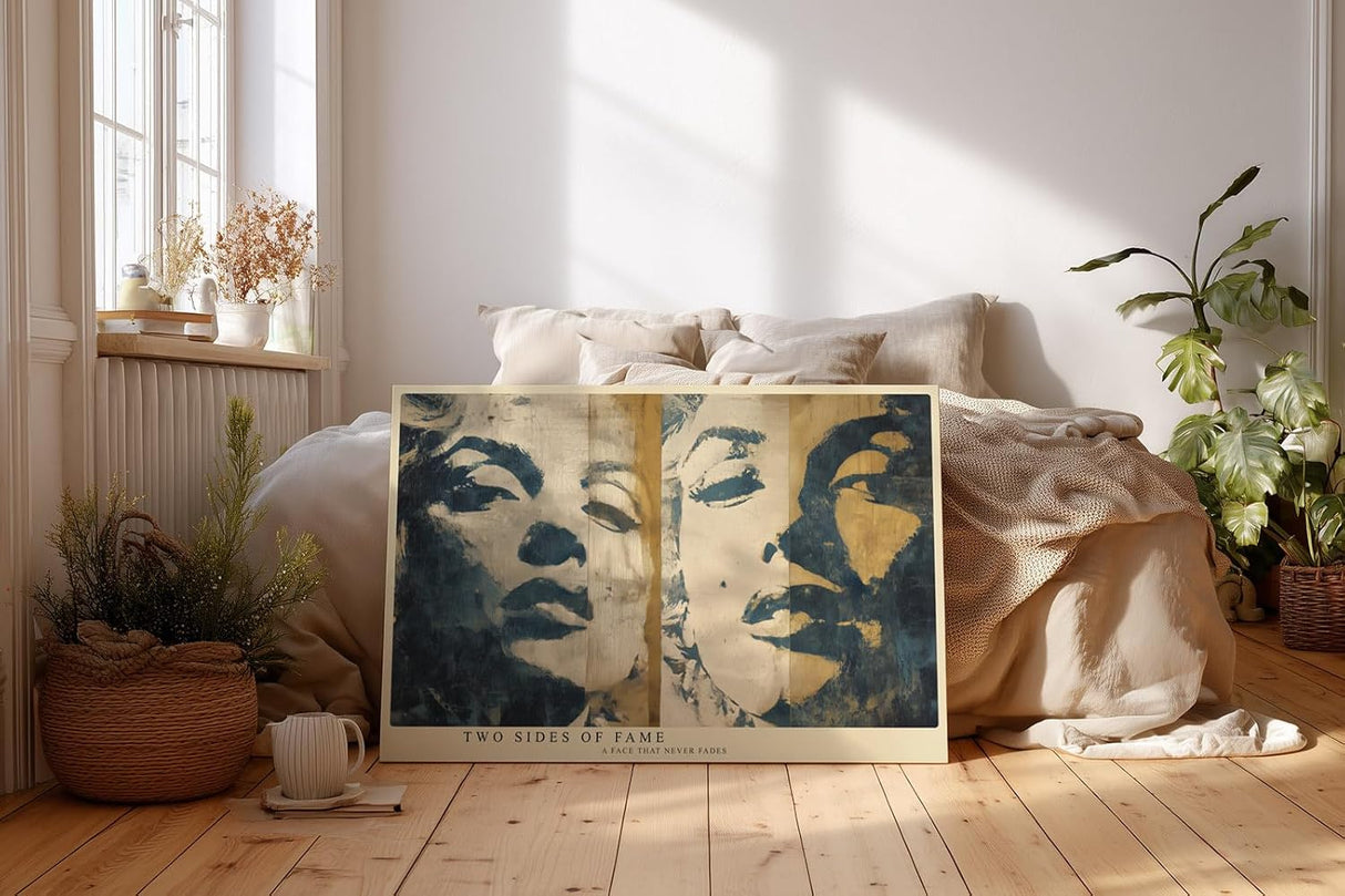 Paul Sinus Wandbild 120x80cm Ikonisches Hollywood Portrait Pop Art LeinWandbild 120x80cm Retro Filmkunst Wanddekoration