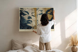Paul Sinus Wandbild 120x80cm Ikonisches Hollywood Portrait Pop Art LeinWandbild 120x80cm Retro Filmkunst Wanddekoration