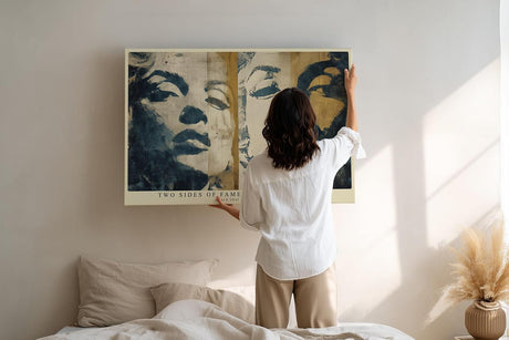 Paul Sinus Wandbild 120x80cm Ikonisches Hollywood Portrait Pop Art LeinWandbild 120x80cm Retro Filmkunst Wanddekoration
