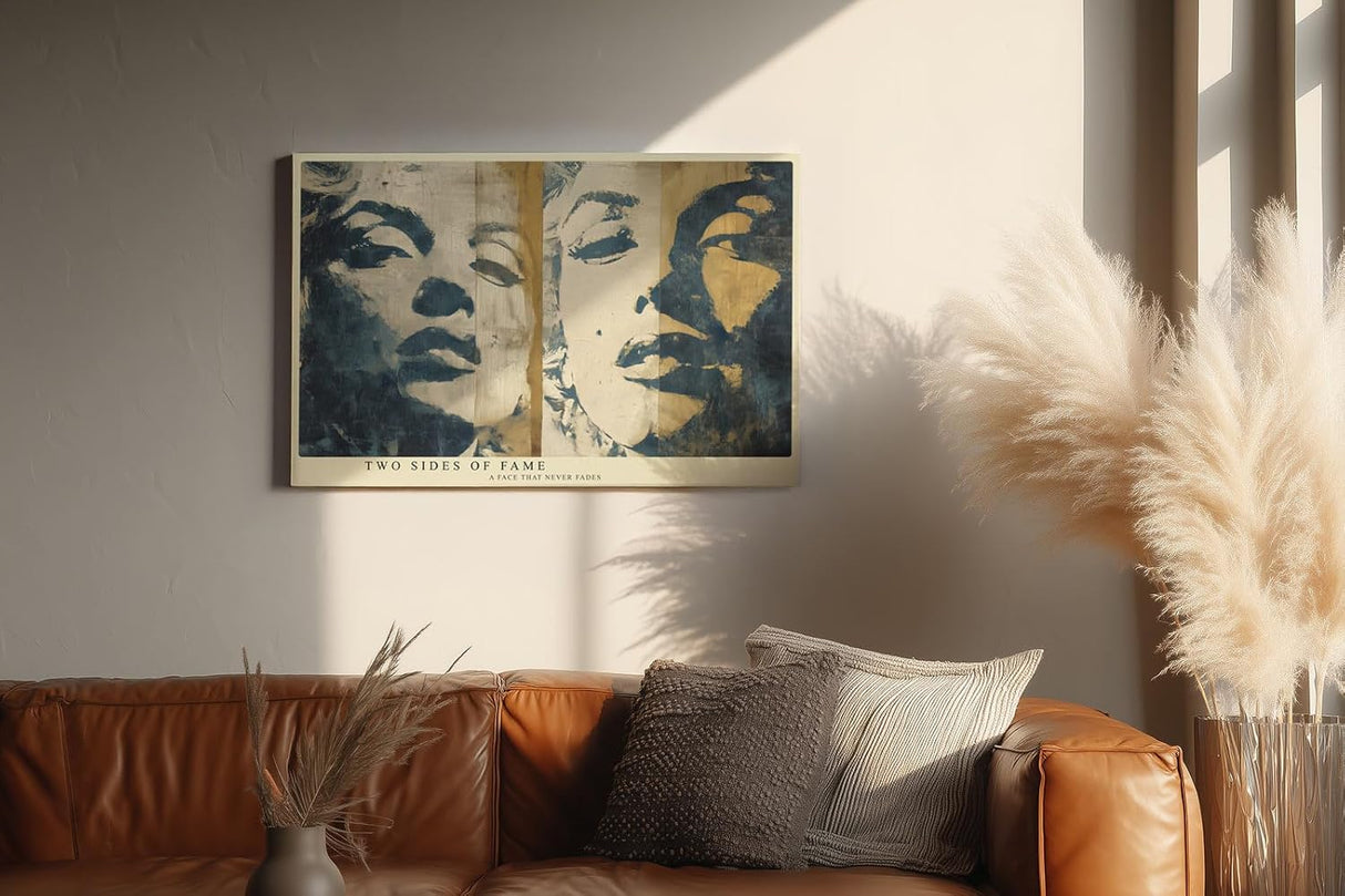 Paul Sinus Wandbild 120x80cm Ikonisches Hollywood Portrait Pop Art LeinWandbild 120x80cm Retro Filmkunst Wanddekoration