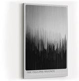 Paul Sinus Wandbild in 80x120cm The Falling Silence – Minimalistische Kunst mit vertikalen Farbverläufen in Schwarz und Grau