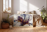 Paul Sinus Wandbild 120x80cm Iris Blume Makro Kunst modern violett creme floral Kunstdruck grosses Blumen Kunstbild elegante Wanddekoration fuer Wohnzimmer Büro