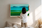 Paul Sinus Wandbild Islands of Stillness – Friedvolle Meereslandschaft in Blau und Grün, inspiriert von Ruhe, Weite und natürlicher Harmonie