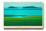 Paul Sinus Wandbild Islands of Stillness – Friedvolle Meereslandschaft in Blau und Grün, inspiriert von Ruhe, Weite und natürlicher Harmonie