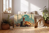 Paul Sinus Wandbild 120x80cm Istanbul Morning with Simit orientalische Straßenszene Brotverkäufer Kunst Poster für Wohnzimmer Küche