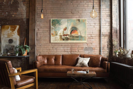 Paul Sinus Wandbild 120x80cm Italienischer Pizzabäcker Neapel Küche Kunst in Warmen Farben für Küche Esszimmer Café und Restaurant