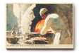 Paul Sinus Wandbild 120x80cm Italienischer Pizzabäcker Szene Küche Kunst in Warmen Farben für Wohnzimmer Küche Café und Restaurant