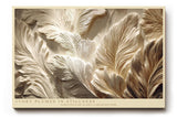 Paul Sinus Wandbild 120x80cm Ivory Plumes in Stillness Abstrakte Federstruktur in Beige Moderner Natur Kunststil fuer Wohnzimmer Schlafzimmer und Büro
