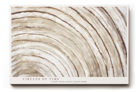 Paul Sinus Wandbild 120x80cm Jahresringe Holzstruktur abstrakte Naturkunst beige braun moderne Wanddekoration fuer Wohnzimmer Büro