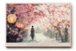 Paul Sinus Wandbild 120x80cm Japan Kirschblueten Weg Laternen Fruehling Landschaft Kunst Sakura Spaziergang