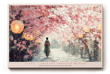 Paul Sinus Wandbild 120x80cm Japan Kirschblueten Weg Laternen Fruehling Landschaft Kunst Sakura Spaziergang