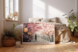Paul Sinus Wandbild 120x80cm Japan Kirschblueten Weg Laternen Fruehling Landschaft Kunst Sakura Spaziergang
