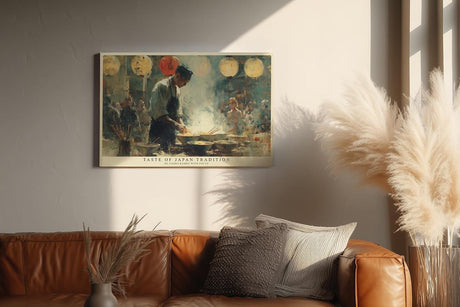 Paul Sinus Wandbild 120x80cm Japanischer Ramen Koch bei der Arbeit – Atmosphärische Streetfood Szene mit traditioneller Küche