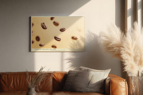 Paul Sinus Wandbild 120x80cm Kaffee Bohnen moderne Fotografie minimalistische Food Kunst warmes Farbspiel Kunstdruck stilvolle Wanddekoration fuer Kueche Esszimmer Cafe