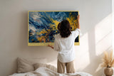 Paul Sinus Wandbild 120x80cm Kaffee Espresso Abstrakte Kunst Moderne Stillleben Komposition mit Farbspritzern