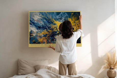 Paul Sinus Wandbild 120x80cm Kaffee Espresso Abstrakte Kunst Moderne Stillleben Komposition mit Farbspritzern