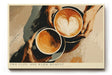 Paul Sinus Wandbild 120x80cm Kaffee Kunst Zwei Tassen Latte Art warme Cafe Szene moderne Kuechen und Cafe Wanddekoration