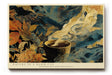 Paul Sinus Wandbild 120x80cm Kaffee Natur Illustration Moderne Kunst in Blau Gold und Braun für Wohnzimmer Küche und Büro