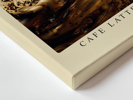 Paul Sinus Wandbild 120x80cm Kaffee Splash abstrakte Food Fotografie Cafe Latte Creme und Espresso Dynamik moderne Wanddekoration fuer Kueche Esszimmer Wohnzimmer
