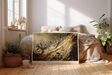 Paul Sinus Wandbild 120x80cm Kaffee Splash abstrakte Food Fotografie Cafe Latte Creme und Espresso Dynamik moderne Wanddekoration fuer Kueche Esszimmer Wohnzimmer