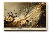 Paul Sinus Wandbild 120x80cm Kaffee Splash abstrakte Food Fotografie Cafe Latte Creme und Espresso Dynamik moderne Wanddekoration fuer Kueche Esszimmer Wohnzimmer