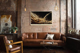 Paul Sinus Wandbild 120x80cm Kaffee Splash Fotokunst dynamische Kaffee Bewegung mit cremigen Wellen modernes Food Kunstbild für Küche Café Bar Wohnzimmer