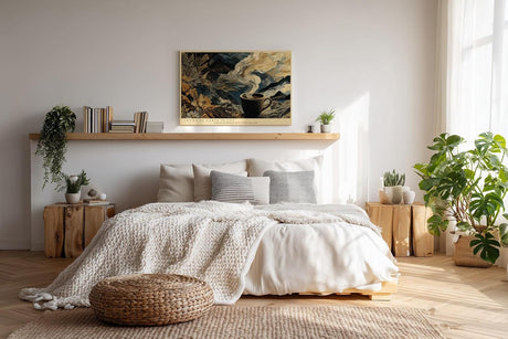 Paul Sinus Wandbild 120x80cm Kaffee Tasse Landschaft abstrakte Natur Illustration moderne Kunst Wanddekoration Kueche Wohnzimmer