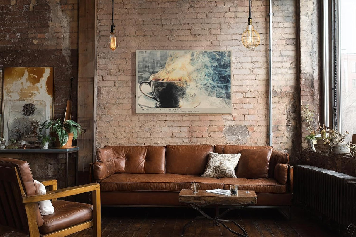 Paul Sinus Wandbild 120x80cm Kaffee Tasse Morgenstimmung Kunst LeinWandbild 120x80cm Stillleben Wanddekoration
